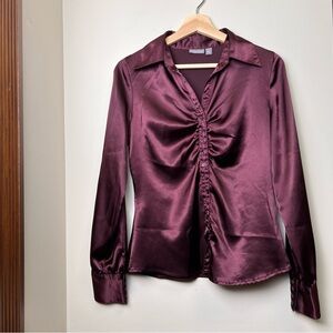 Apt 9 Stretch Button Down Blouse Women’s Size S Purple
